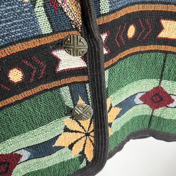 Vintage Its In The Bag Tapistry Jacket Womens Southwest Cropped Western Flower - Picture 6 of 8